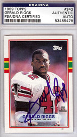 Gerald Riggs Autographed 1989 Topps Card #342 Atlanta Falcons PSA/DNA #83465478