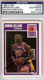Armon Gilliam Autographed 1989 Fleer Card #120 Phoenix Suns PSA/DNA #83471405