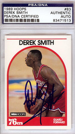 Derek Smith Autographed 1989-90 Hoops Card #83 Philadelphia 76ers