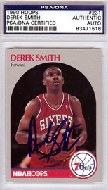 Derek Smith Autographed 1990 Hoops Card #231 Philadelphia 76ers PSA/DNA #83471516