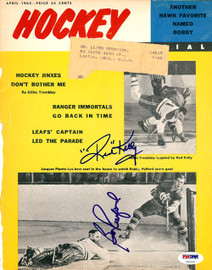 Red Kelly & Bobby Pulford Autographed Hockey Pictorial Magazine Cover Toronto Maple Leafs PSA/DNA #U93501