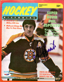 Phil Esposito Autographed Hockey Pictorial Magazine Cover Boston Bruins PSA/DNA #U93811
