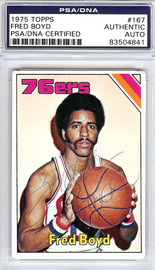 Fred Boyd Autographed 1975 Topps Card #167 Philadelphia 76ers PSA/DNA #83504841