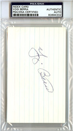 Yogi Berra Autographed 3x5 Index Card New York Yankees PSA/DNA #83694332