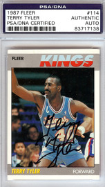 Terry Tyler Autographed 1987 Fleer Card #114 Sacramento Kings PSA/DNA #83717138