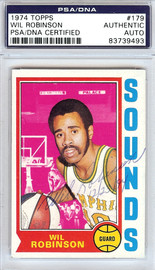 Wil Robinson Autographed 1974 Topps Card #179 Memphis Sounds PSA/DNA #83739493