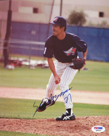 Tim Salmon Signed Autographed 8X10 Photo Anaheim Angels World Series Trophy  JSA