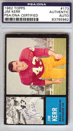 Jim Kerr Autographed 1962 Topps Rookie Card #173 Washington Redskins PSA/DNA #83795962