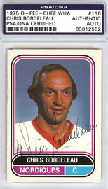 Chris Bordeleau Autographed 1975 O-Pee-Chee Card #116 Quebec Nordiques PSA/DNA #83812582