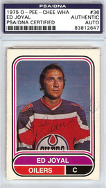 Ed Joyal Autographed 1975 O-Pee-Chee Card #36 Edmonton Oilers PSA/DNA #83812647