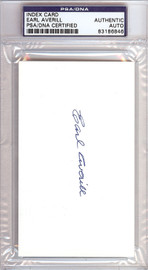 Earl Averill Autographed Index Card Cleveland Indians PSA/DNA #83186846