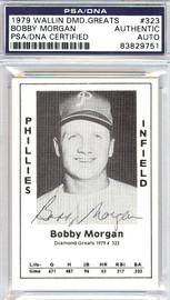 Bobby Morgan Autographed 1979 Diamond Greats Card #323 Phillies PSA/DNA #83829751