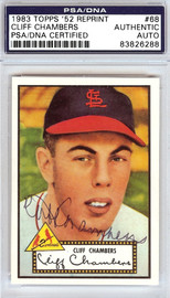 Cliff Chambers Autographed 1952 Topps Reprint Card #68 St. Louis Cardinals PSA/DNA #83826288