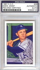 Eddie Joost Autographed 1952 Bowman Reprints Card #26 Philadelphia A's PSA/DNA #83826135