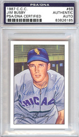 Jim Busby Autographed 1952 Bowman Reprints Card #68 Chicago White Sox PSA/DNA #83826185