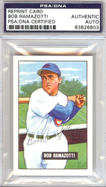 Bob Ramazzotti Autographed 1951 Bowman Reprints Card #247 Chicago Cubs PSA/DNA #83826803