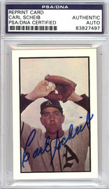 Carl Scheib Autographed 1953 Bowman Reprint Card #150 Philadelphia A's PSA/DNA #83827497