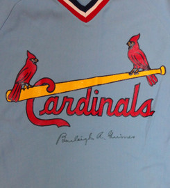 St. Louis Cardinals Burleigh Grimes Autographed Blue Jersey PSA/DNA #W06972