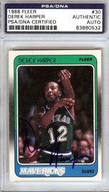 Derek Harper Autographed 1988 Fleer Card #30 Dallas Mavericks PSA/DNA #83860532