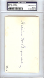 Bill Bagwell Autographed 3x5 Index Card Boston Braves, Philadelphia A's PSA/DNA #83860347