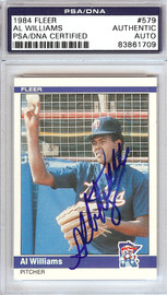 Al Williams Autographed 1984 Fleer Card #579 Minnesota Twins PSA/DNA #83861709