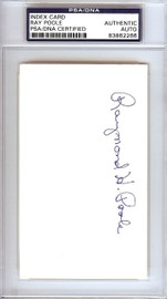 Raymond Ray Poole Autographed 3x5 Index Card Philadelphia A's PSA/DNA #83862266