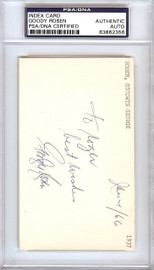Goodwin "Goody" Rosen Autographed 3x5 Index Card Brooklyn Dodgers "To Roger" PSA/DNA #83862356