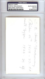 Clarence Edward C.E. "Chick" Galloway Autographed 3x5 Index Card Detroit Tigers, Philadelphia A's PSA/DNA #83862508