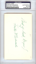 Foster H. Edwards Autographed 3x5 Index Card New York Yankees "To Roger" PSA/DNA #83862842