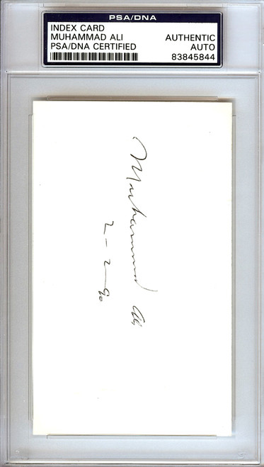 Muhammad Ali Autographed 3x5 Index Card Vintage "2-2-90" PSA/DNA #83845844