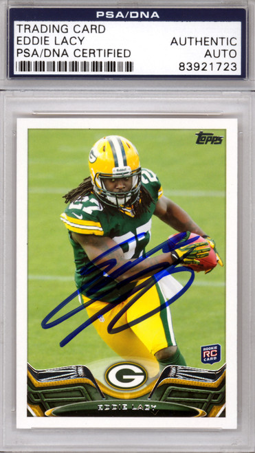 Eddie Lacy Autographed 2013 Topps Rookie Card #406 Green Bay Packers PSA/DNA #83921723