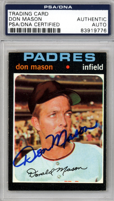 Don Mason Autographed 1971 Topps Card #548 San Diego Padres PSA/DNA #83919776