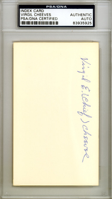 Virgil "Chief" Cheeves Autographed 3x5 Index Card Chicago Cubs PSA/DNA #83935925