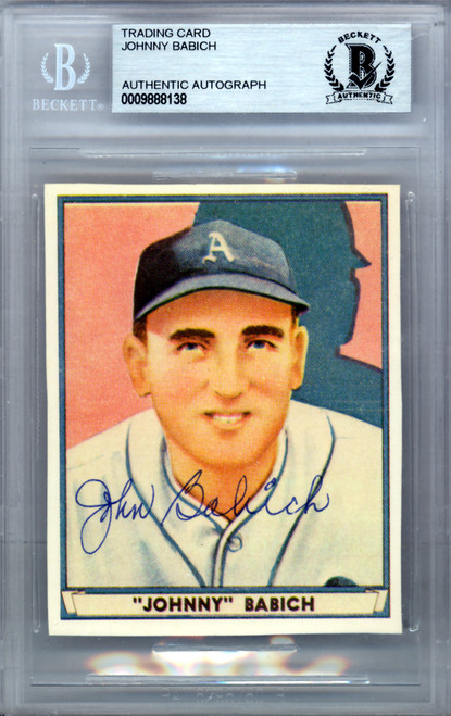 John Babich Autographed 1941 Play Ball Reprint Card #40 Philadelphia A's Beckett BAS #9888138