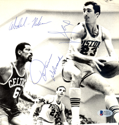 Mahdi Abdul-Rahman, Dave DeBusschere & Jim Fox Autographed 8x8 Magazine Page Photo Beckett BAS #C24145