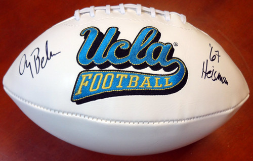 Gary Beban Autographed White Logo Football UCLA Bruins "67 Heisman" PSA/DNA Stock #103885