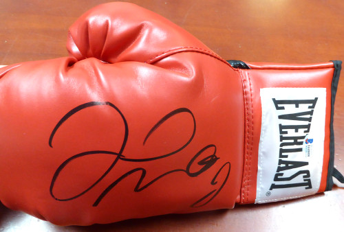 Floyd Mayweather Jr. Autographed Red Everlast Boxing Glove LH Beckett BAS Stock #121799