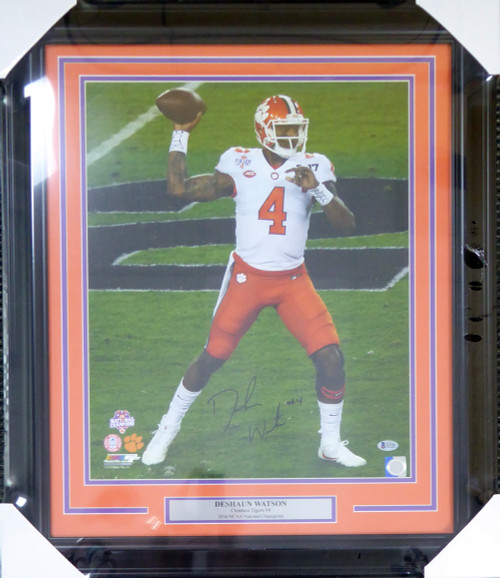 Deshaun Watson Autographed Framed 16x20 Photo Clemson Tigers Beckett BAS Stock #123721