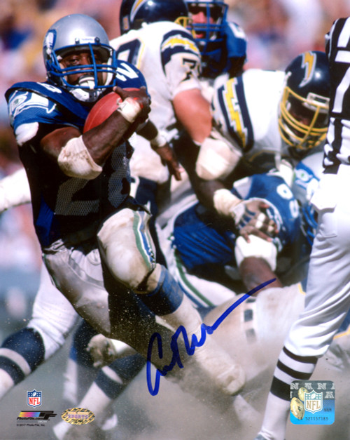 Curt Warner Autographed 8x10 Photo Seattle Seahawks MCS Holo Stock #124704