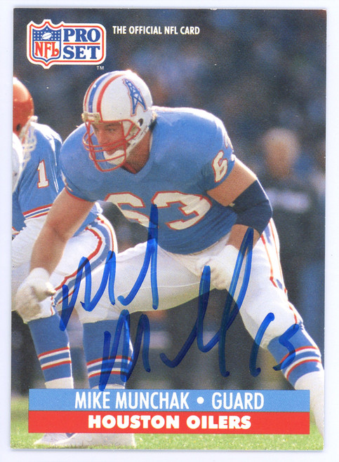 Mike Munchak Autographed 1991 Pro Set Card #168 Houston Oilers SKU #134626