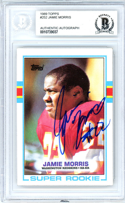 Jamie Morris Autographed 1989 Topps Rookie Card #252 Washington Redskins Beckett BAS #10739037