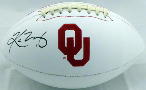 Kyler Murray Autographed Oklahoma Sooners White Logo Football Beckett BAS Stock #145895