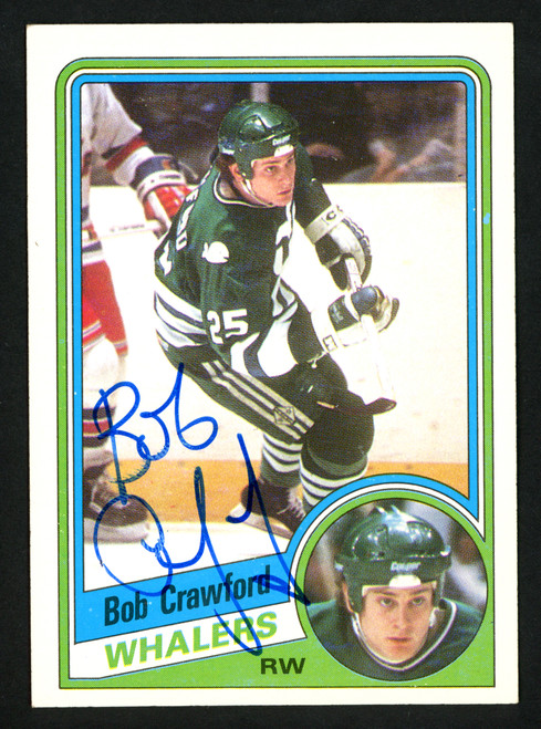 Bob Crawford Autographed 1984-85 Topps Card #53 Hartford Whalers SKU #152063