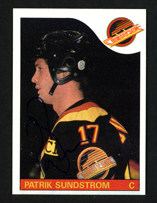 Patrik Sundstrom Autographed 1985-86 Topps Card #115 Vancouver Canucks SKU #154151