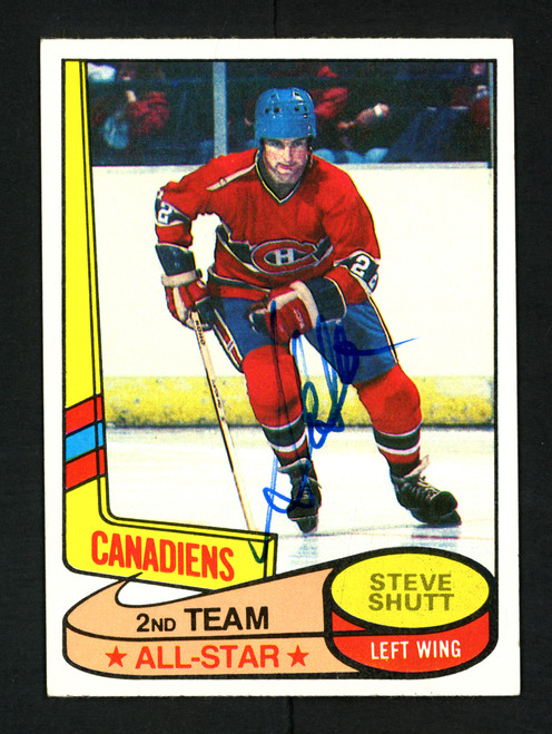 Steve Shutt Autographed 1980-81 Topps Card #89 Montreal Canadiens SKU #154256