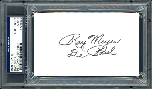 Ray Meyer Autographed 3x5 Index Card DePaul Blue Demons Coach "DePaul" PSA/DNA #83721063