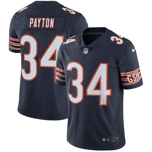 Walter Payton Unsigned Chicago Bears Blue Twill Nike Jersey Size L Stock #158824