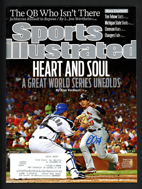 Jon Jay Autographed Sports Illustrated Magazine Chicago Cubs Beckett BAS #S76251