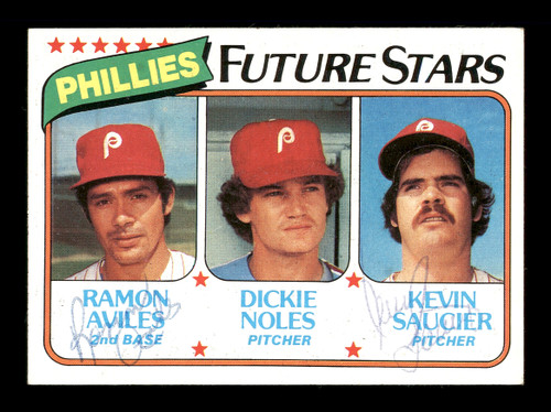 Ramon Aviles & Kevin Saucier Autographed 1980 Topps Rookie Card #682 Philadelphia Phillies SKU #166391