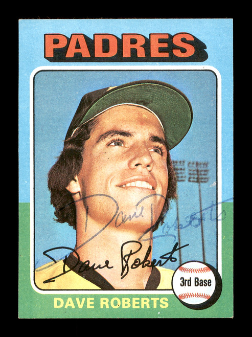 Dave Roberts Autographed 1975 Topps Mini Card #558 San Diego Padres SKU #168670